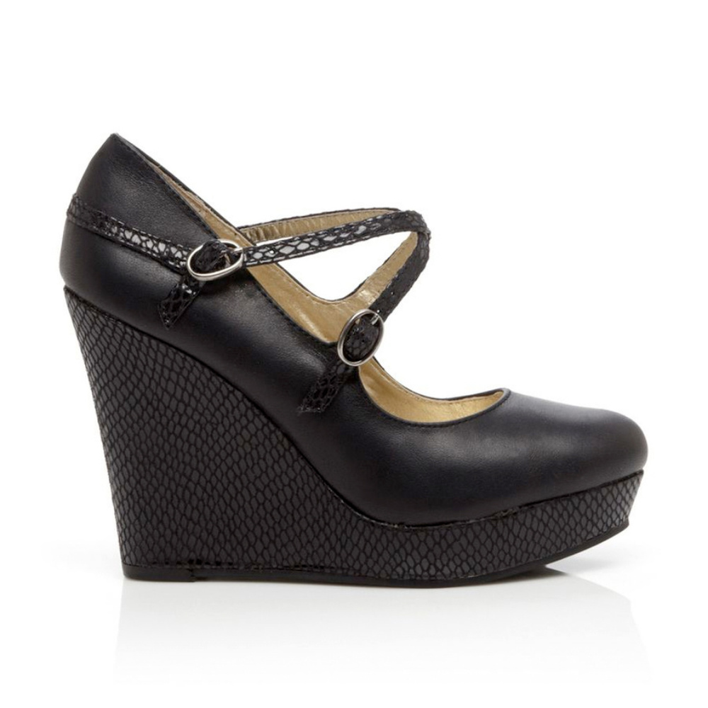 Snakeskin wedges - retro pinup
